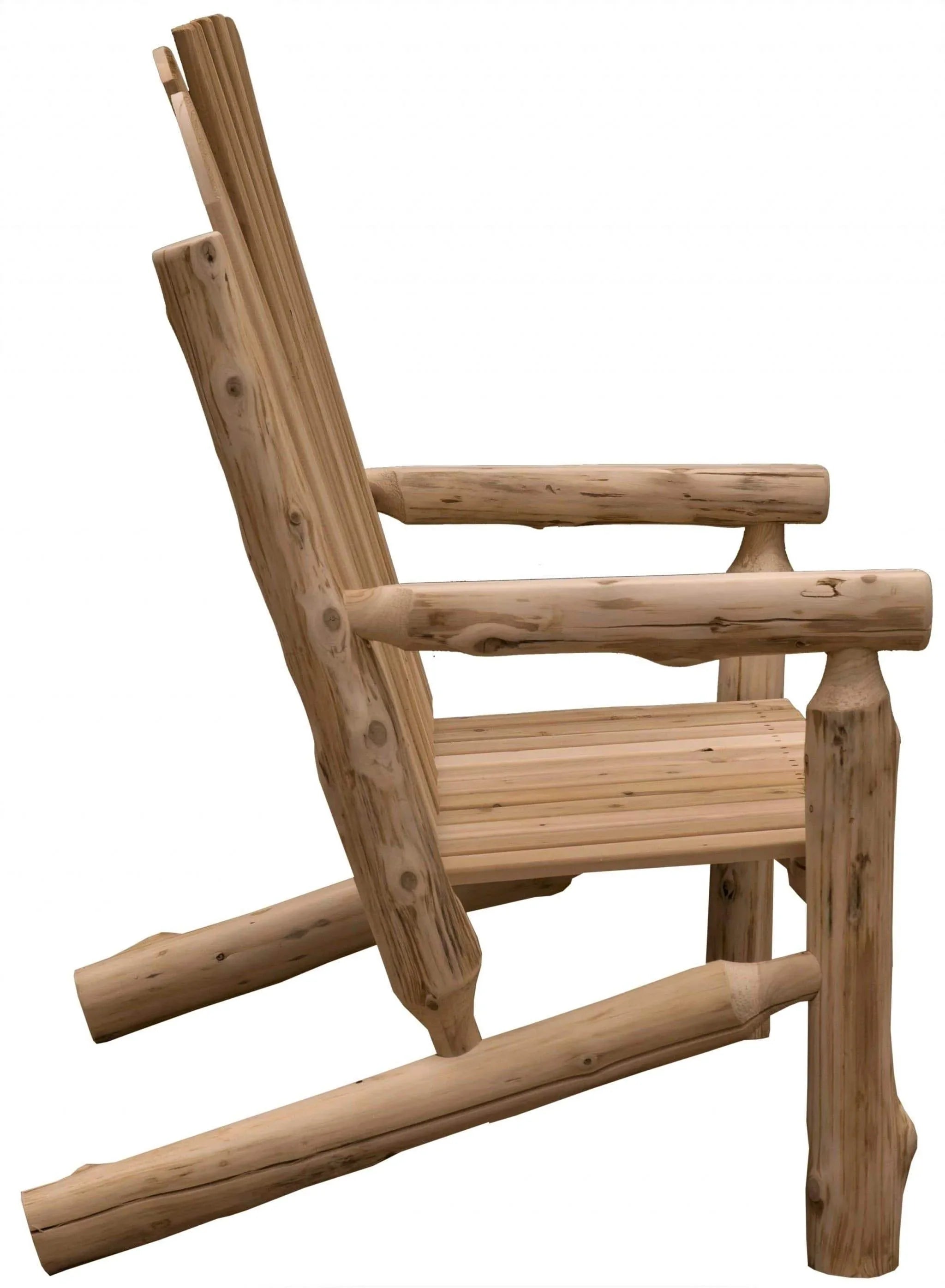 Rustic cedar adirondack double lawn chair side view - Made in the USA - Your Western Decor