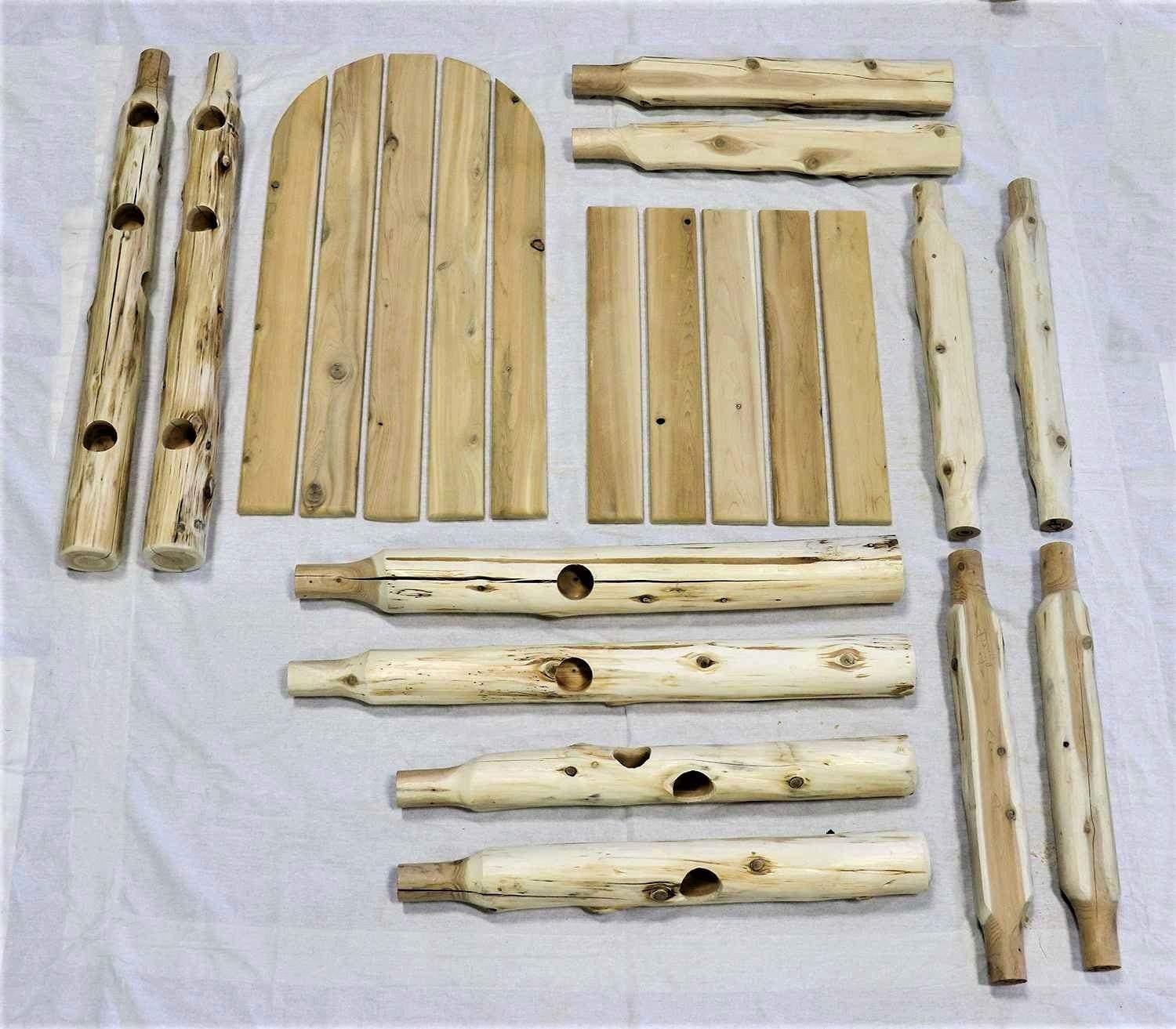 Rustic adirondack cedar wood arm chair assembly parts - Made in the USA - Your Western Decor