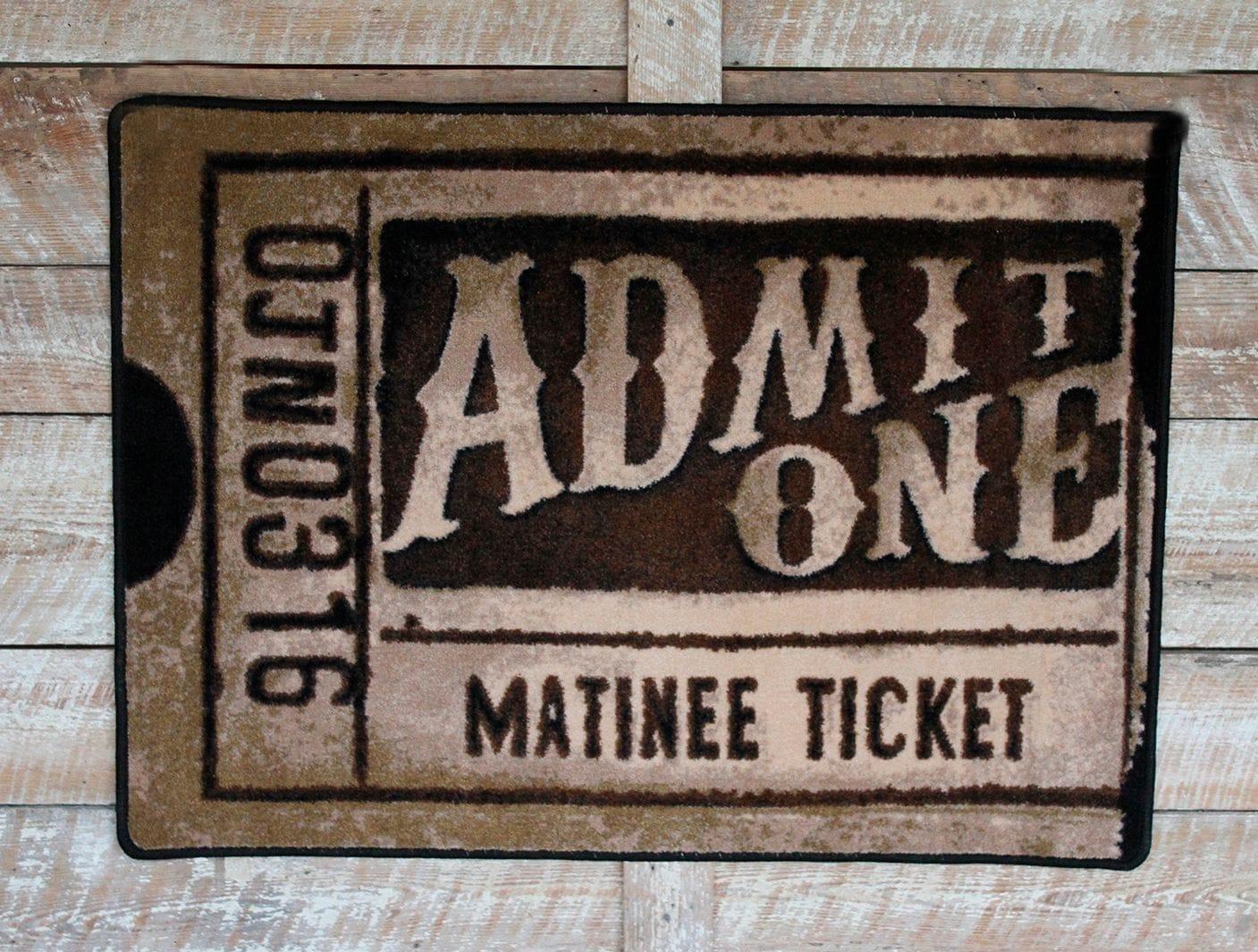 Theater Admit One Accent Rugs - Your Western Decor, LLC