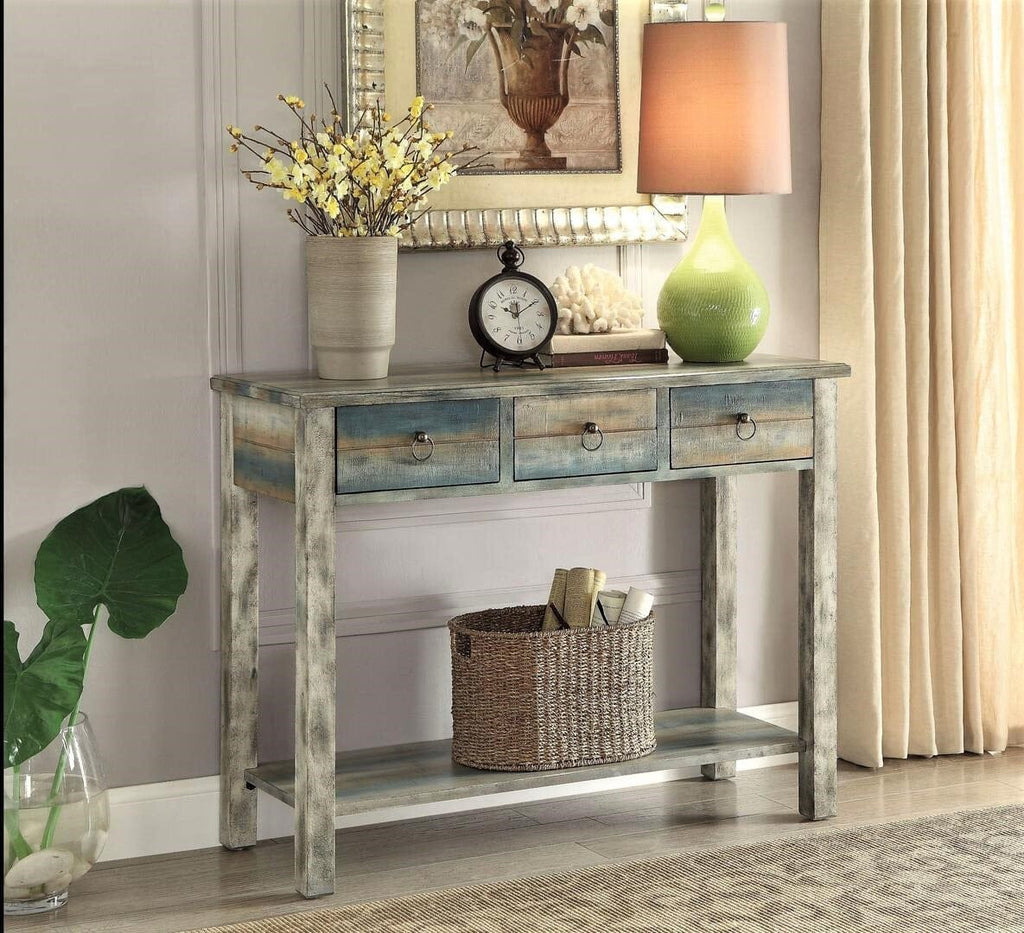 Antiqued Console Table - Rustic Entry Table - Your Western Decor