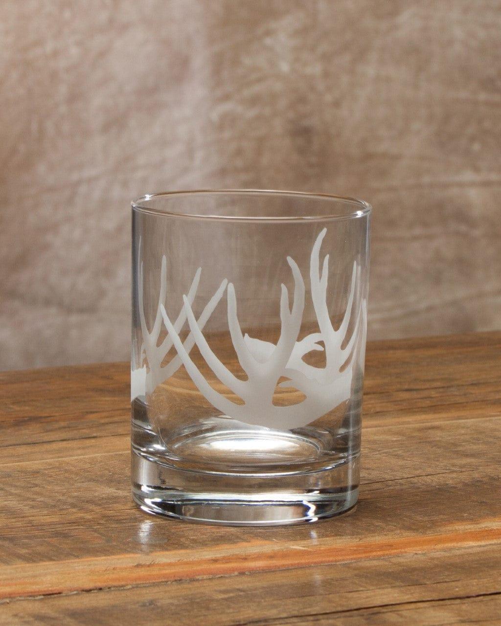 Etched Antler Whiskey Glasses set of 4 - Your Western Decor