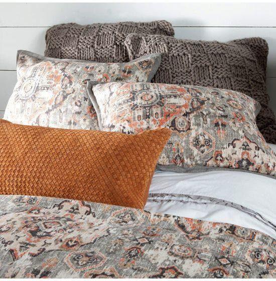 suede leather lumbar pillow and Aspen & Ash bedding. Your Western Decor