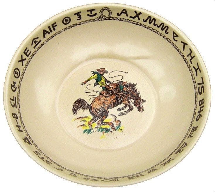 At The Ranch Cowboys & Brands Round Serving Bowl made in the USA - Your Western Decor