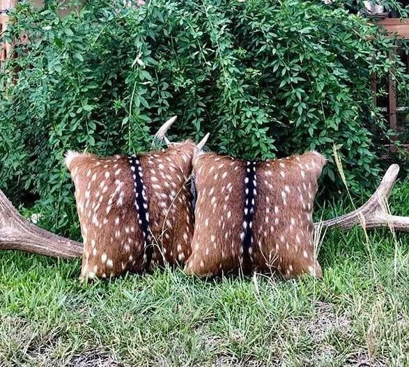Genuine Axis deer hide throw pillows - Custom made in the USA - Your Western Decor