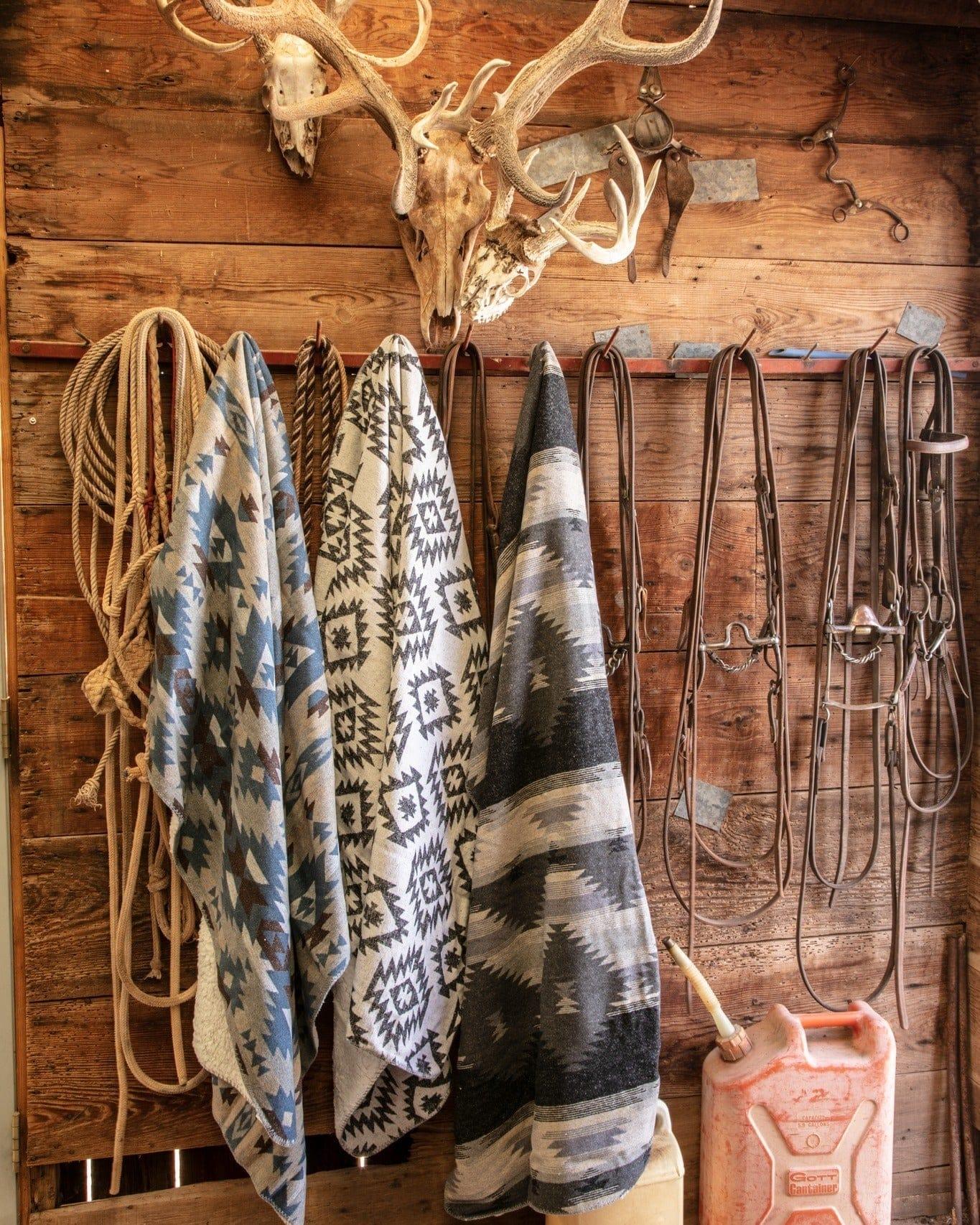 Aztec Designer Shearling Throw Blankets Lifestyle Living - Your Western Decor