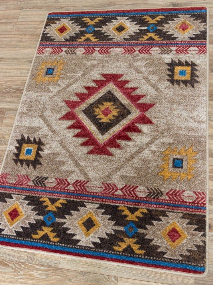 Aztec Whiskey River Rug in Beige XL - Your Western Decor, LLC