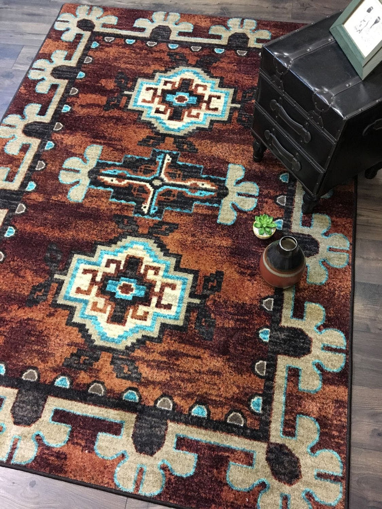 Badlands Area Rugs in Rust made in the USA - Your Western Decor
