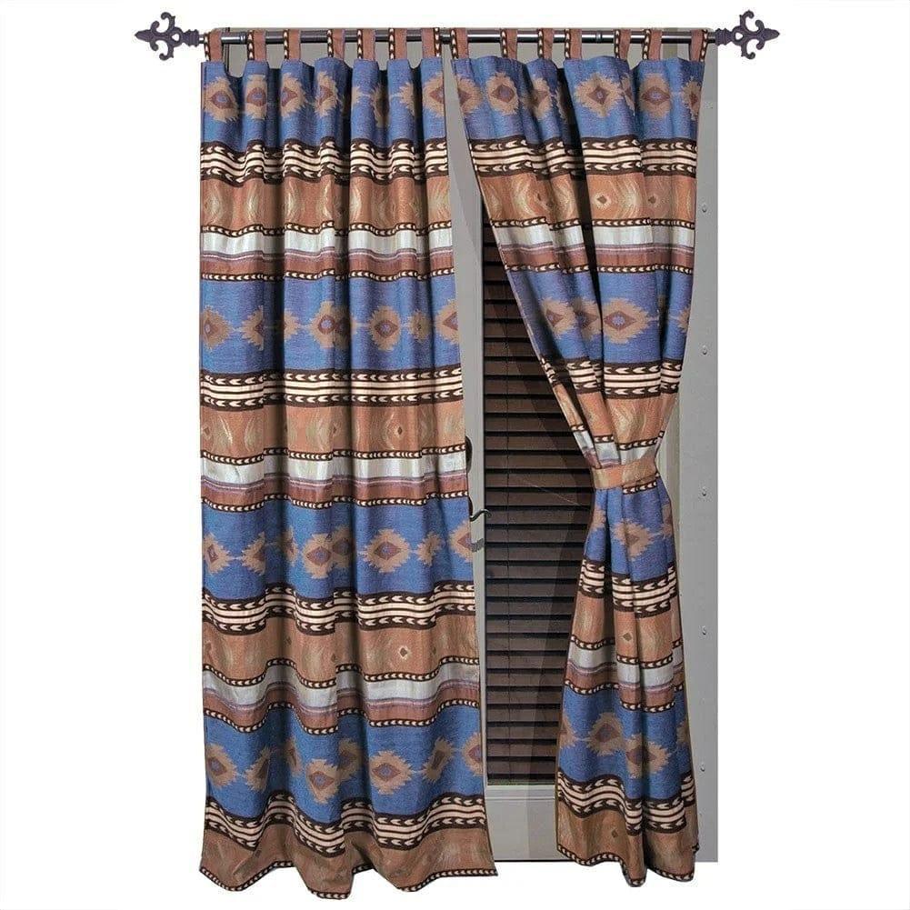 Badlands Blue Southwest Tab Top Curtains - Your Western Decor