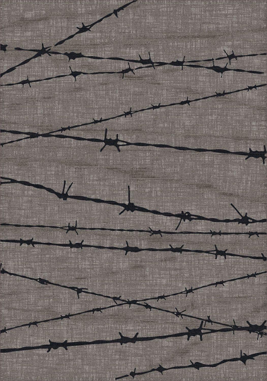 Barbed Wire Area Rug in Grey made in the USA - Your Western Decor