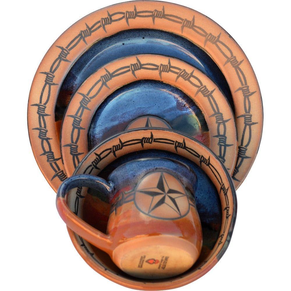 Barbed wire and star western dinnerware made in the USA - Your Western Decor