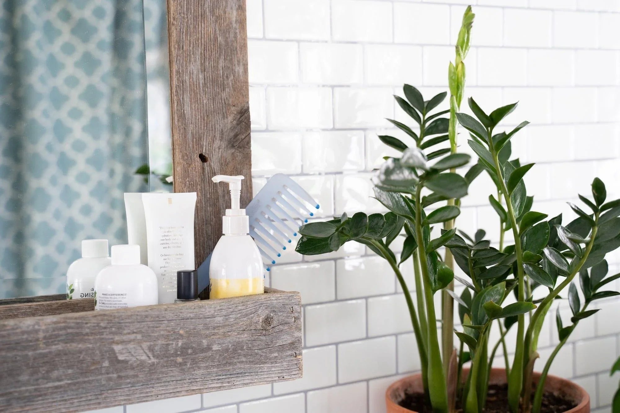 Reclaimed barn wood framed mirror with box shelf - Your Western Decor