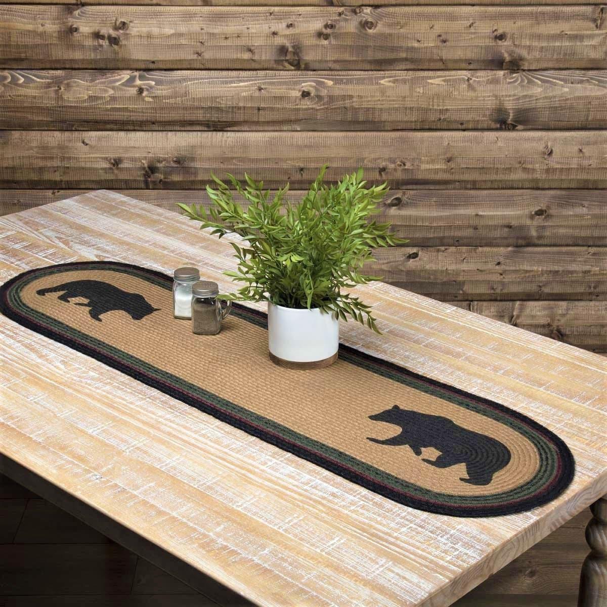 Wyatt Stenciled Bear Jute Table Runner - Your Western Decor, LLC