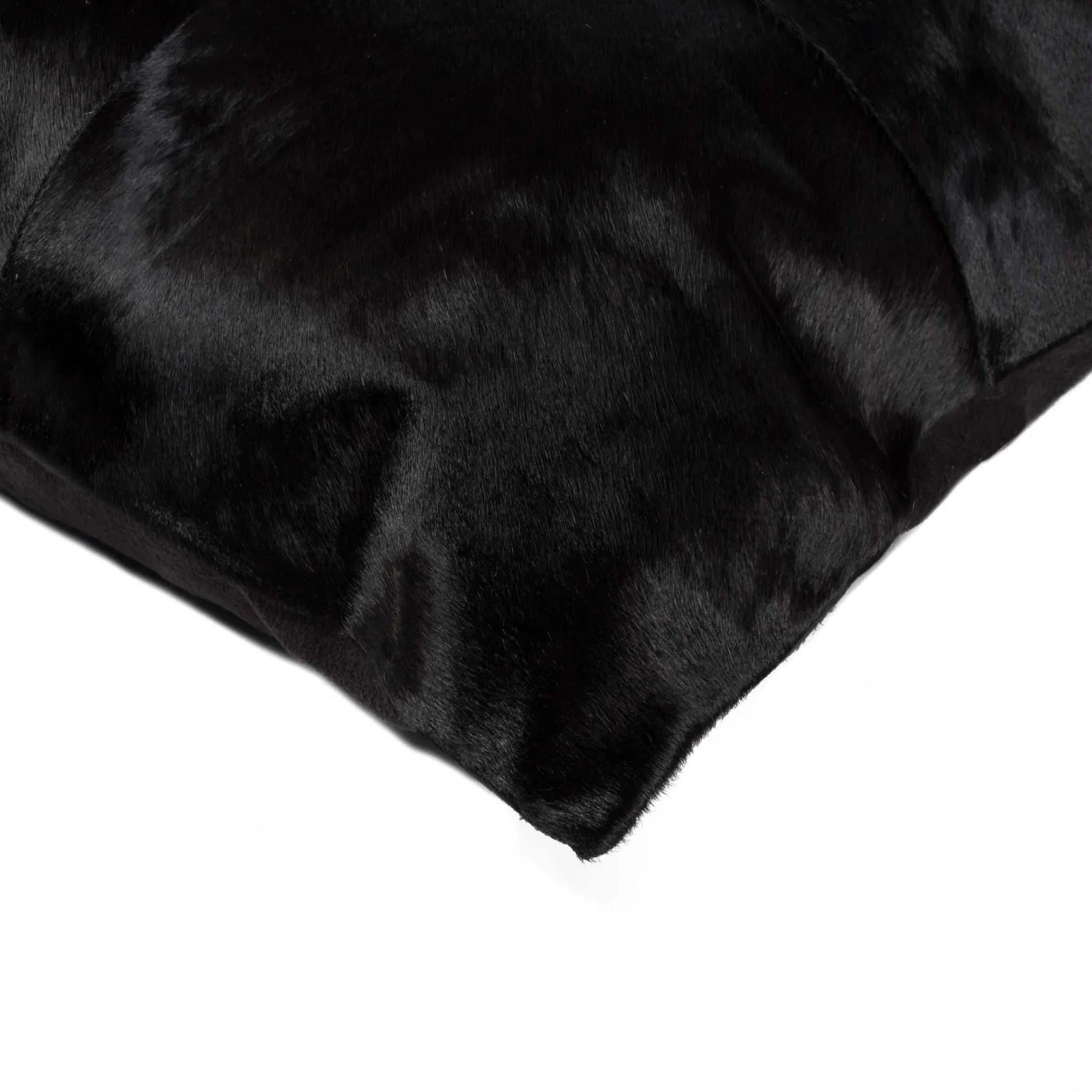 4 panel pure black cowhide throw pillow. Your Western Decor