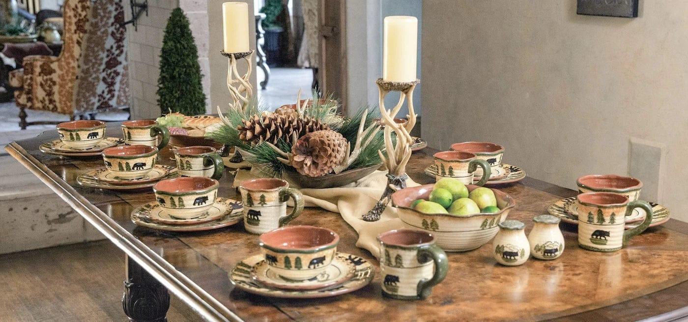 Black Bear Dinnerware table setting - Your Western Decor