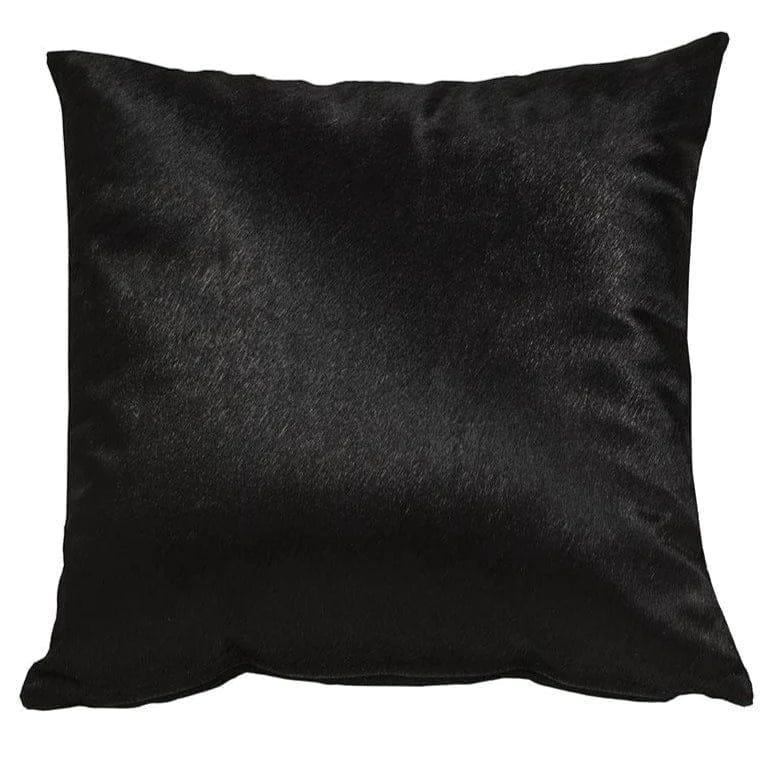 Pure Black Cowhide Throw Pillows - Your Western Decor