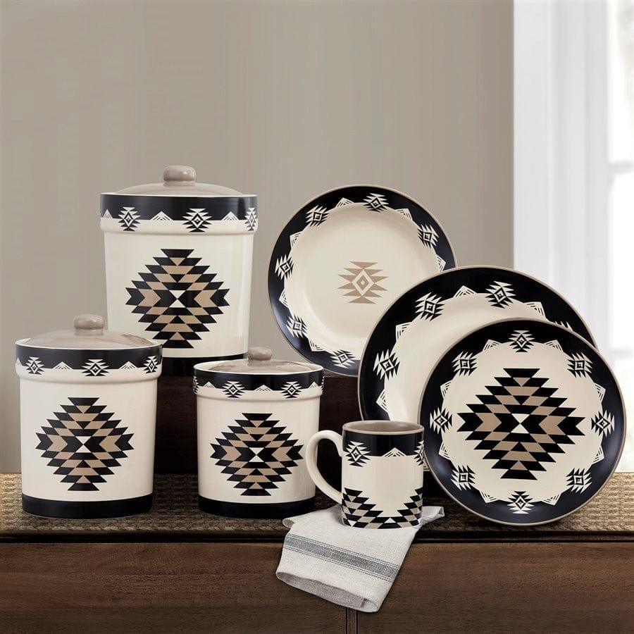 Black Diamond Dinnerware and Canister Set - Your Western Decor, LLC
