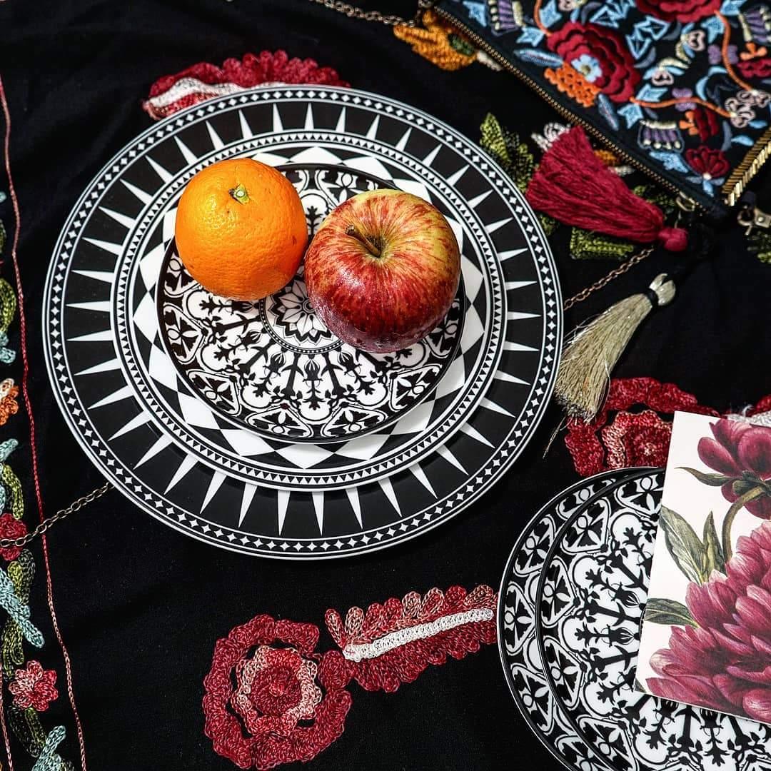 Black and white dinnerware. Porcelain - Made in the USA - Your Western Decor