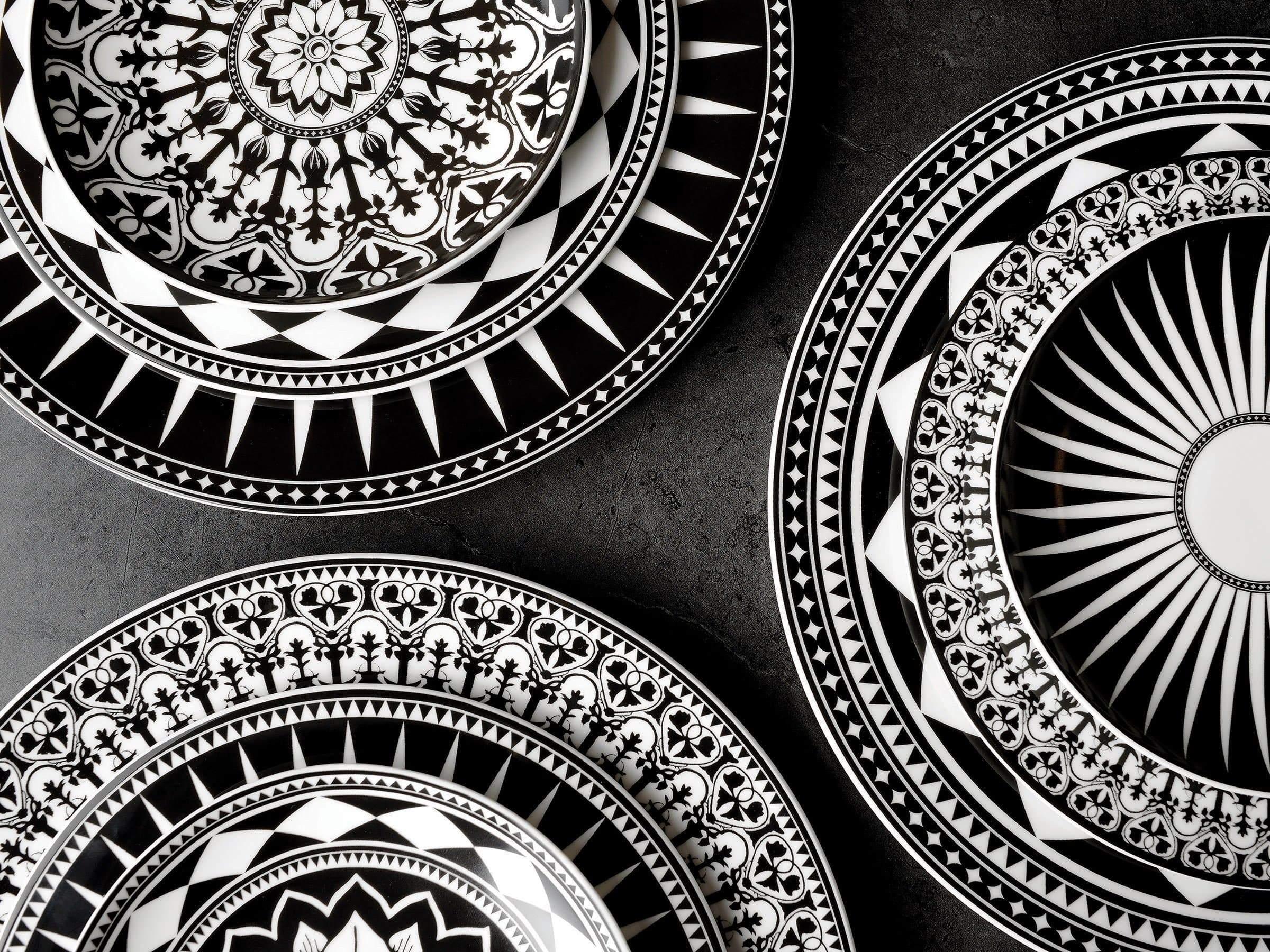 Black and white pocealin dinnerware. Made in the USA. Your Wsetern Decor