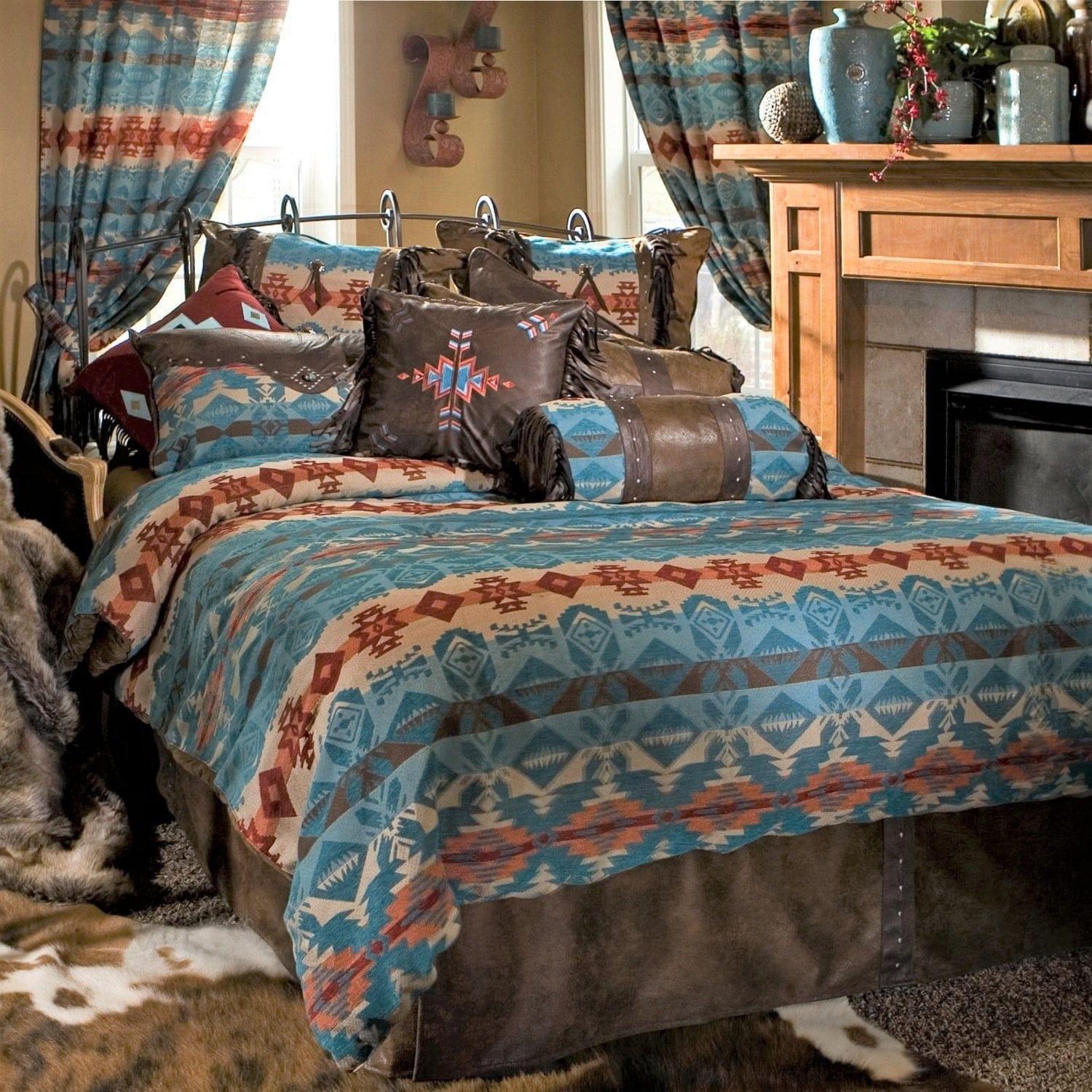 Blue Dorado Southwestern Shower Curtain - Your Western Decor, LLC