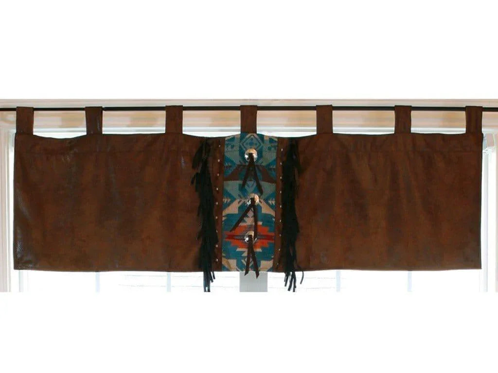 Blue Dorado Southwestern Valance. Micro fiber suede - Your Western Decor