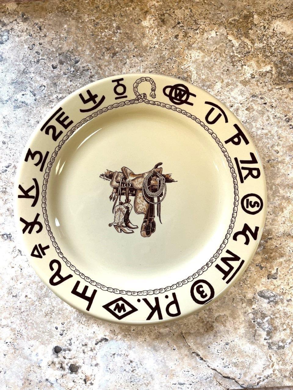 Boots, brands and saddle western lunch plate - Your Western Decor