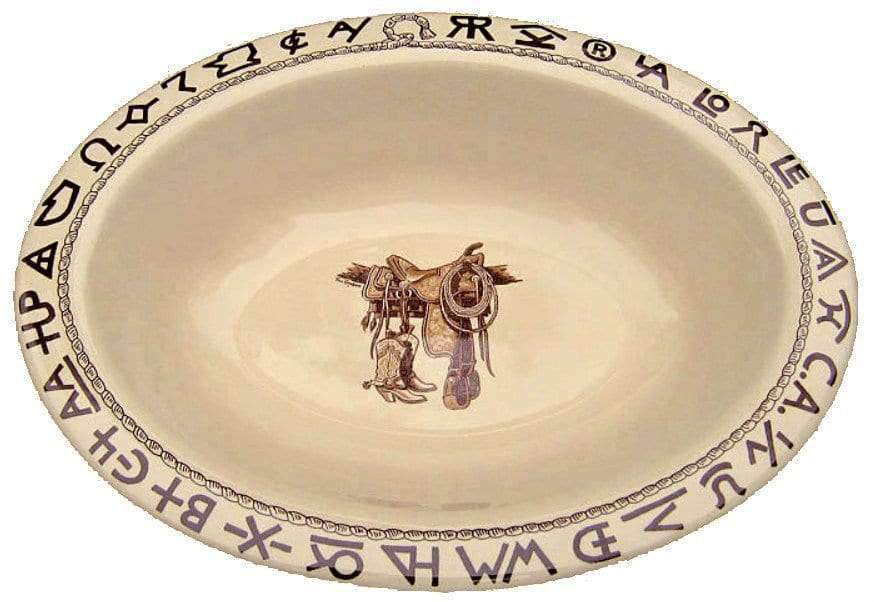 boots and saddle ranch brands oval china serving bowl. Your Western Decor
