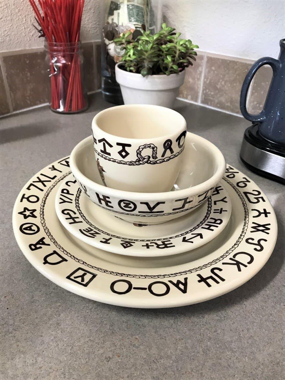 Western china dinnerware made in the USA. Boot, saddle, rope & brands imagery. Your Western Decor