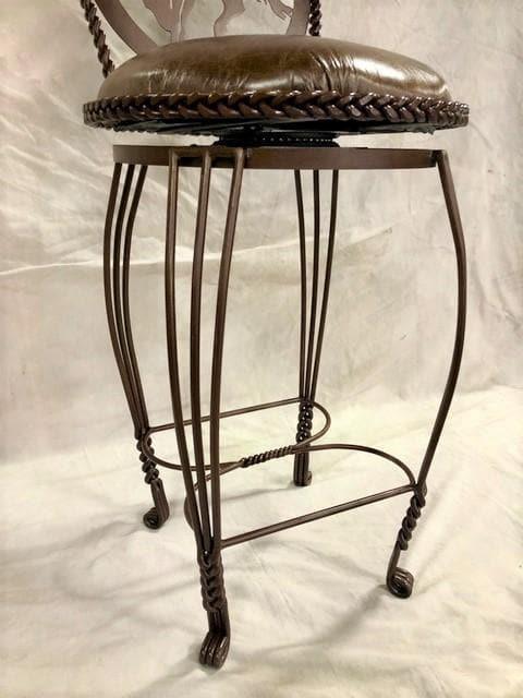 Custom made western iron bat chairs. Leather seat. Made in the USA. Your Western Decor, LLC