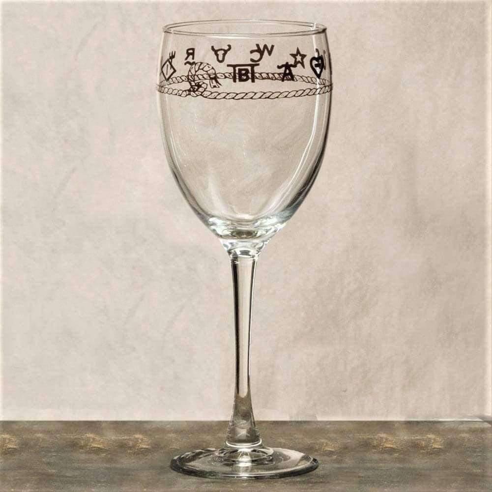 rope and brands western stemmed wine glasses. 4 piece set - Your Western Decor