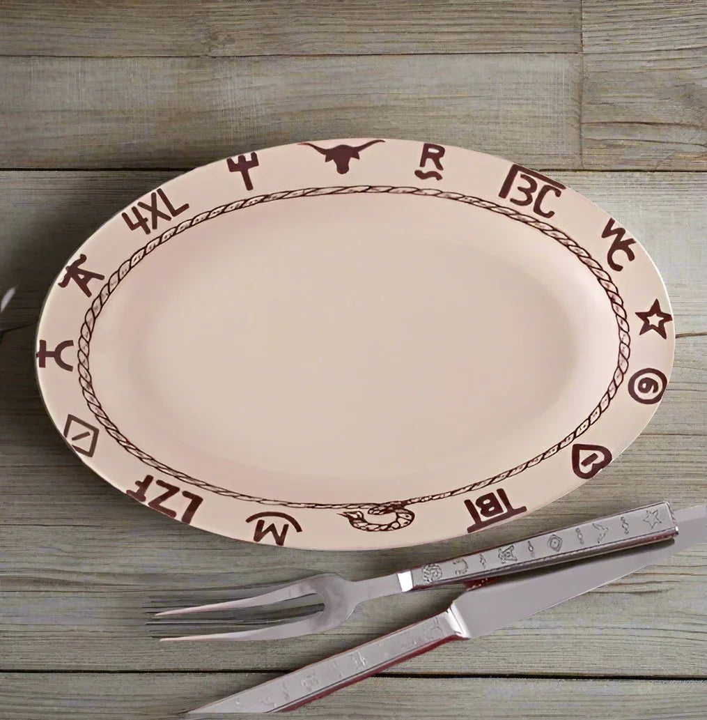 Oval ranch brands western serving platter and serving set - Your Western Decor & Design