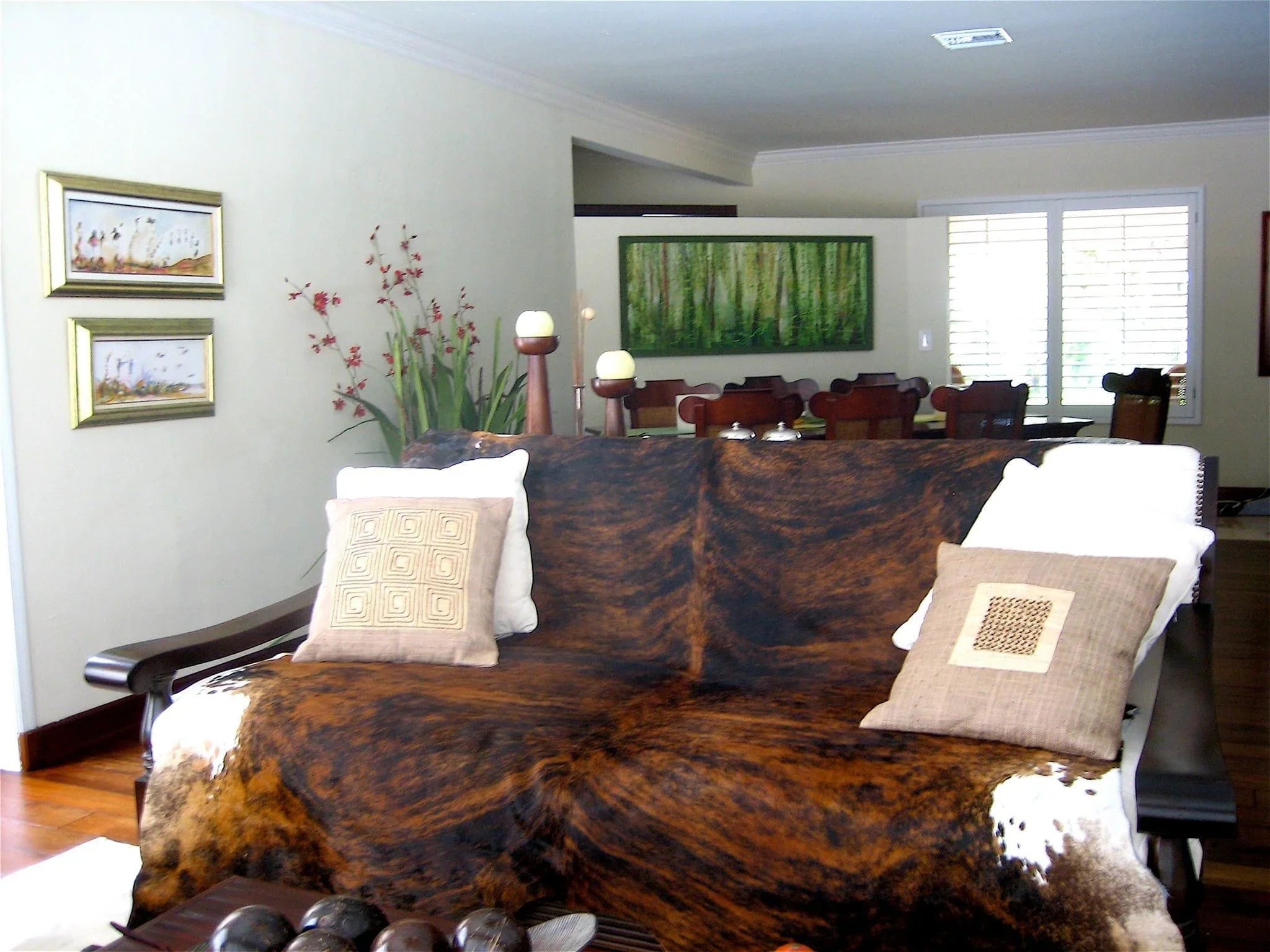 Brazilian brindle cowhide with white belly - Your Western Decor