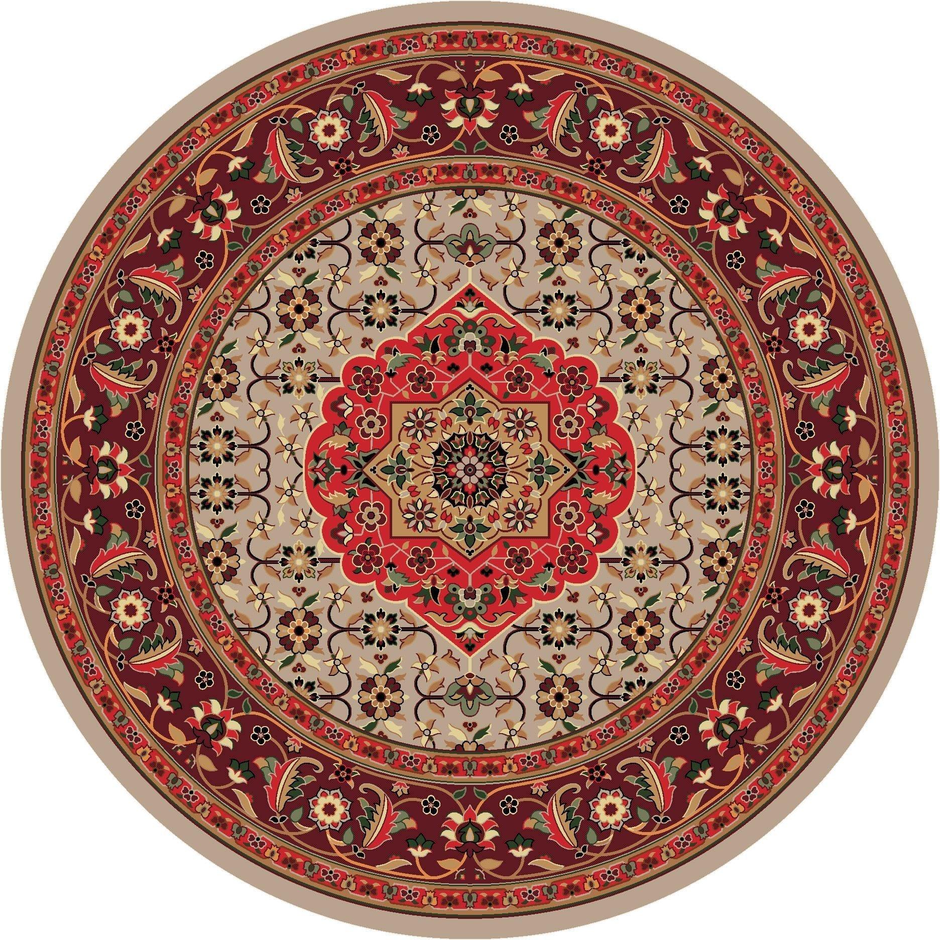 Bristol Blaze 8' Round Area Rug - Made in the USA - Your Western Decor