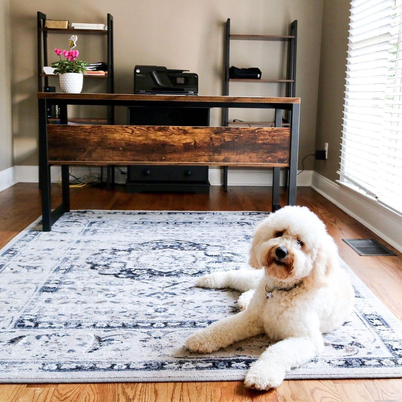 Bristol Mist Distressed Blue/Grey Rug made in the USA - Your Western Decor