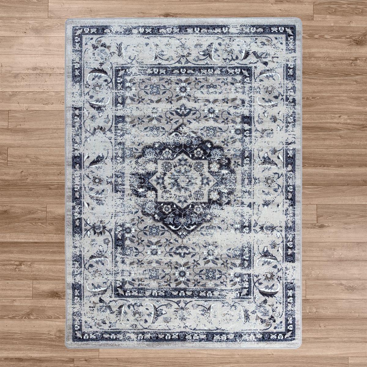 Bristol Mist Distressed Blue/Grey 5' x 8' Area Rug - Your Western Decor, LLC