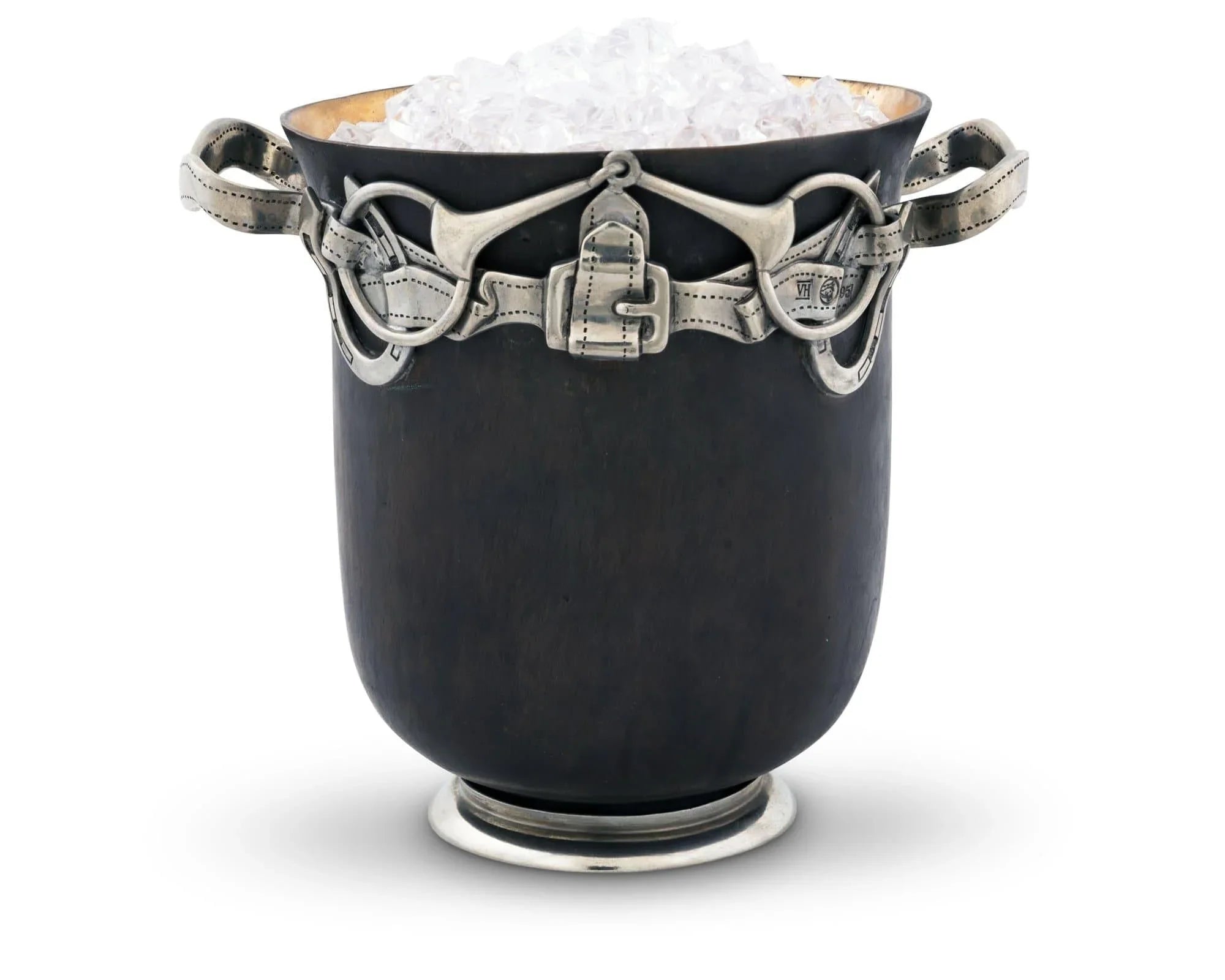 Luxury premium pewter and bronze equine inspired ice bucket. Your Western Decor