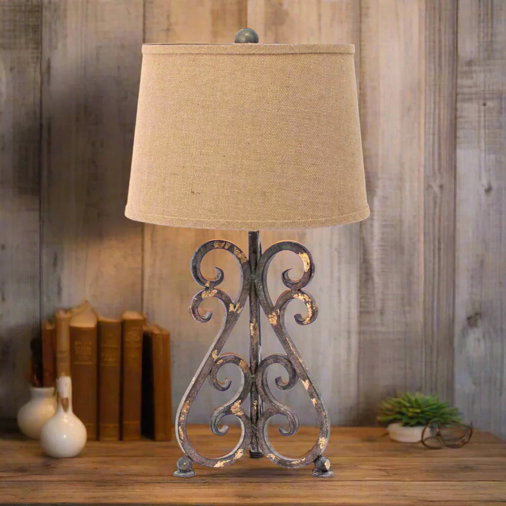 bronzed antiqued metal table lamp - Your Western Decor
