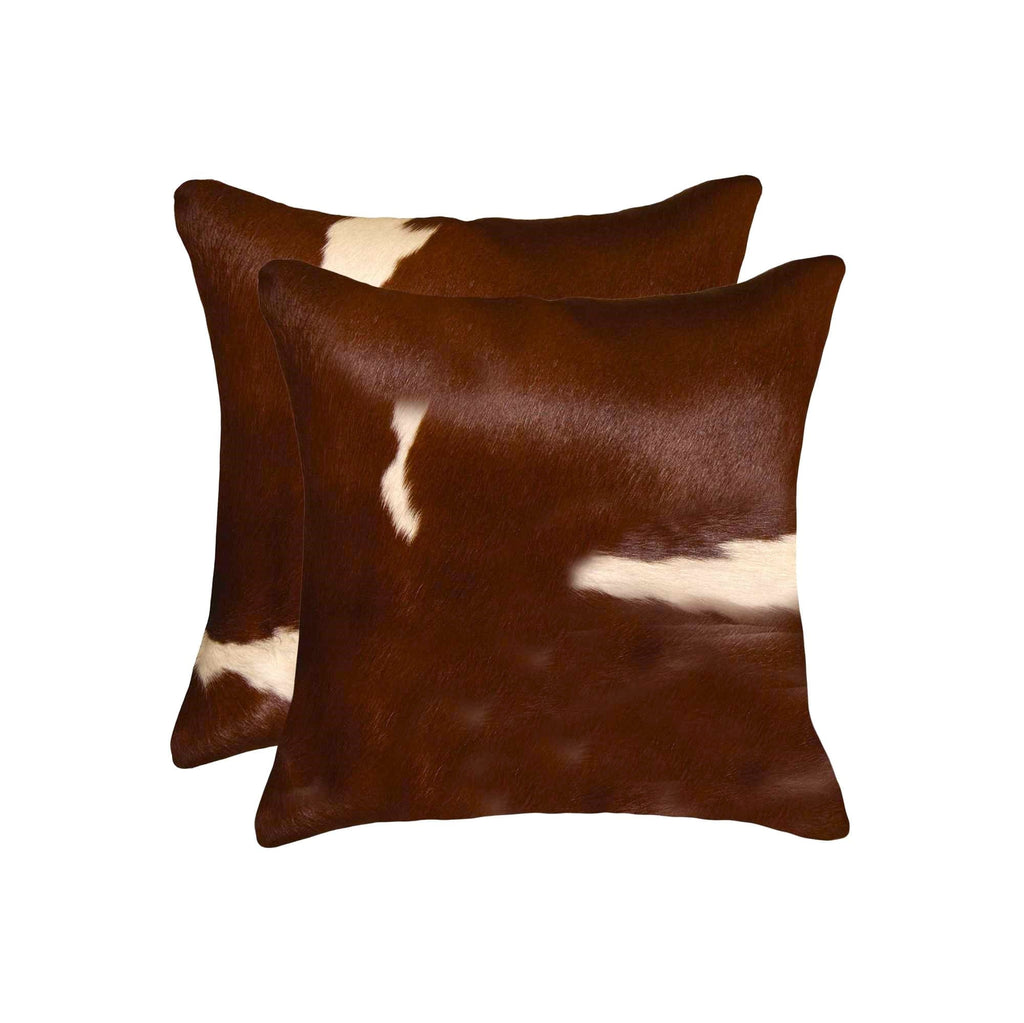 Brown & White Cowhide Pillows - Your Western Decor