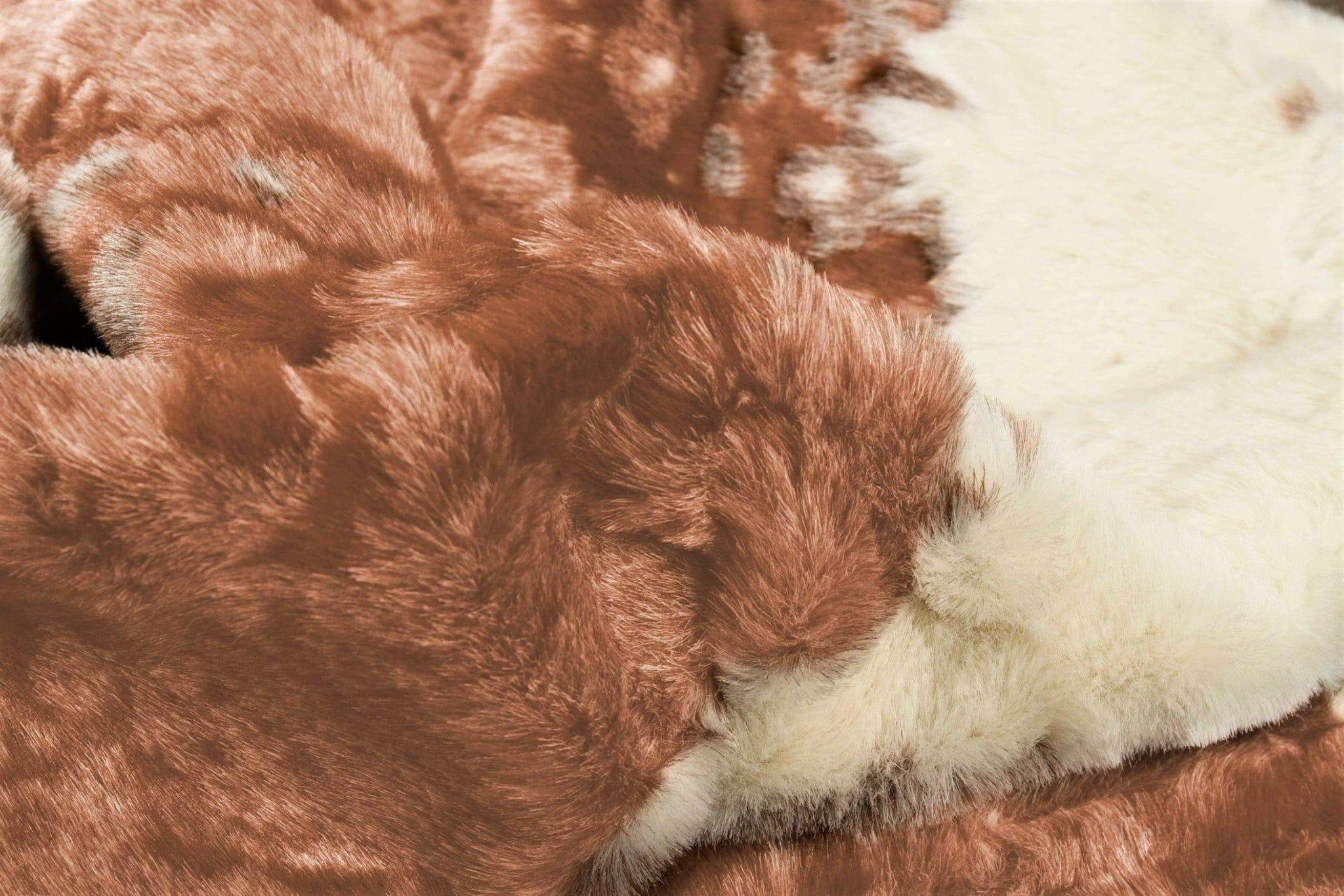 Brown & White Faux Cowhide Rug Detail - Your Western Decor