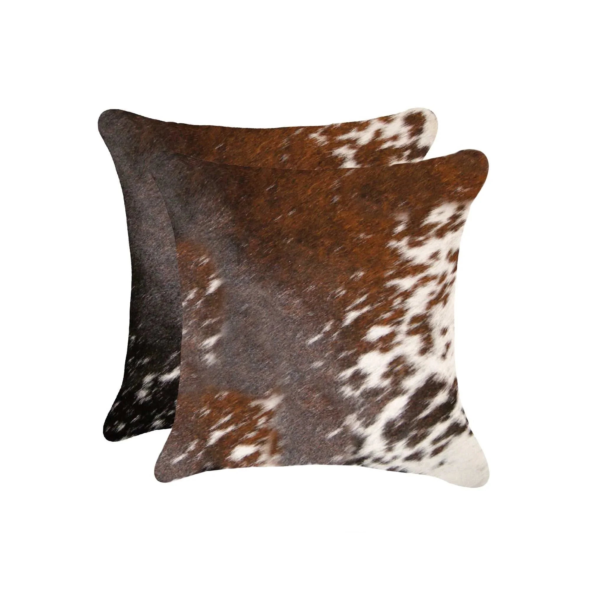 Brown and white peppered cowhide pillow set - Your Western Decor