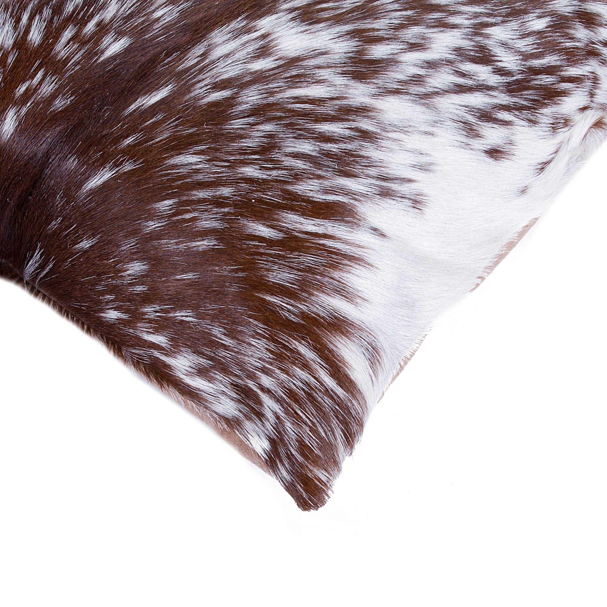 Handmade brown and white pepper cowhide pillows - Your Western Decor