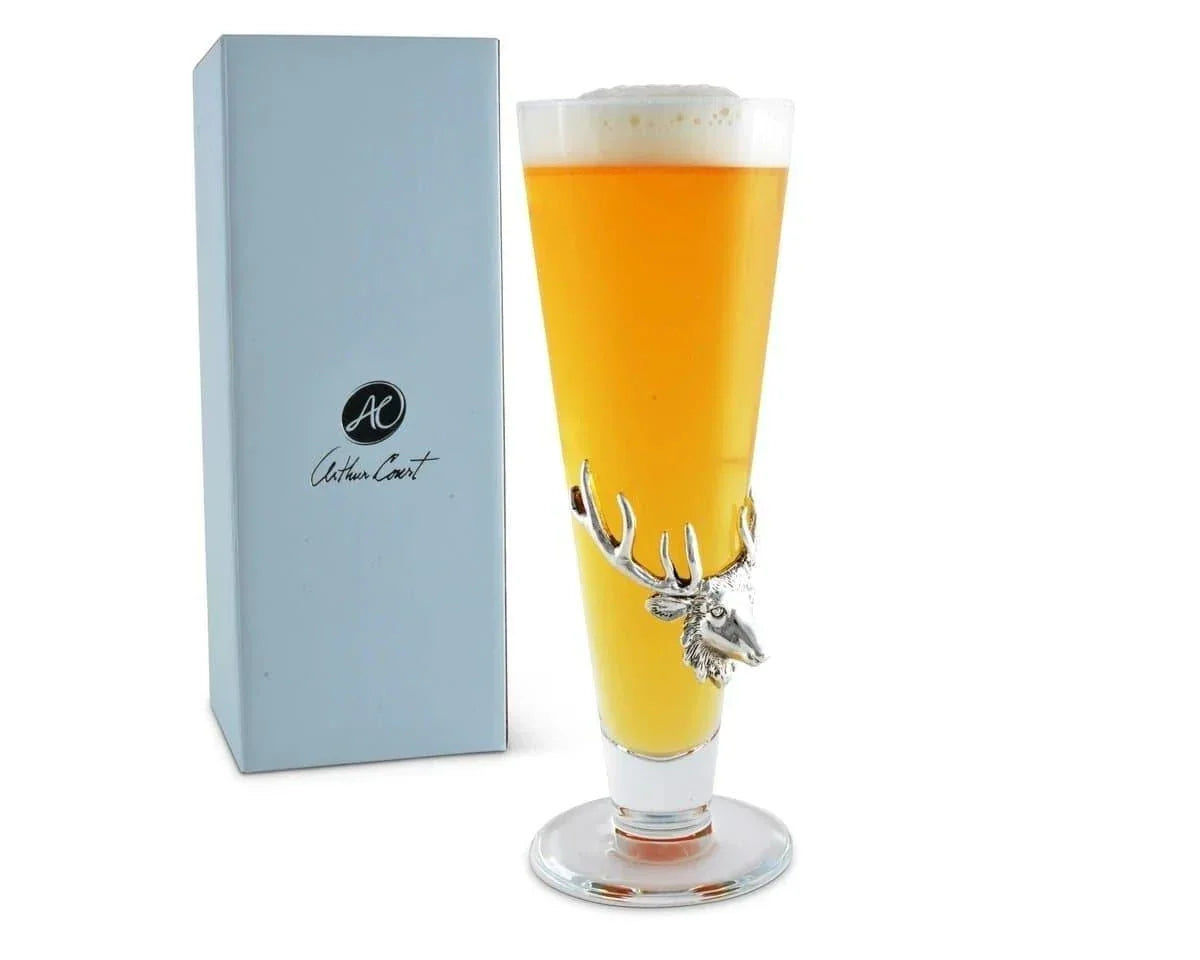 Bull elk plated pilsner glass gift. Your Western Decor