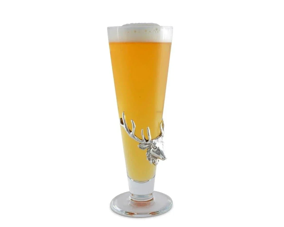 Bull elk plated pilsner glass. Your Western Decor