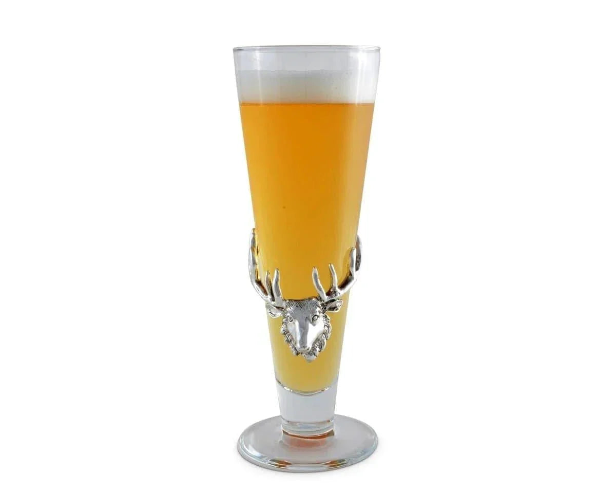 Bull elk plated pilsner glass. Your Western Decor