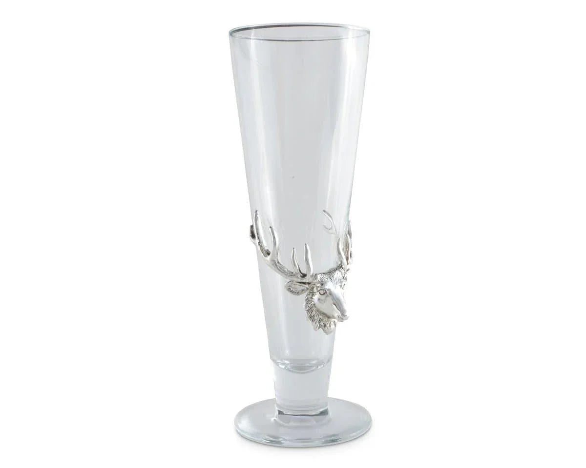 Bull elk plated pilsner glass. Your Western Decor