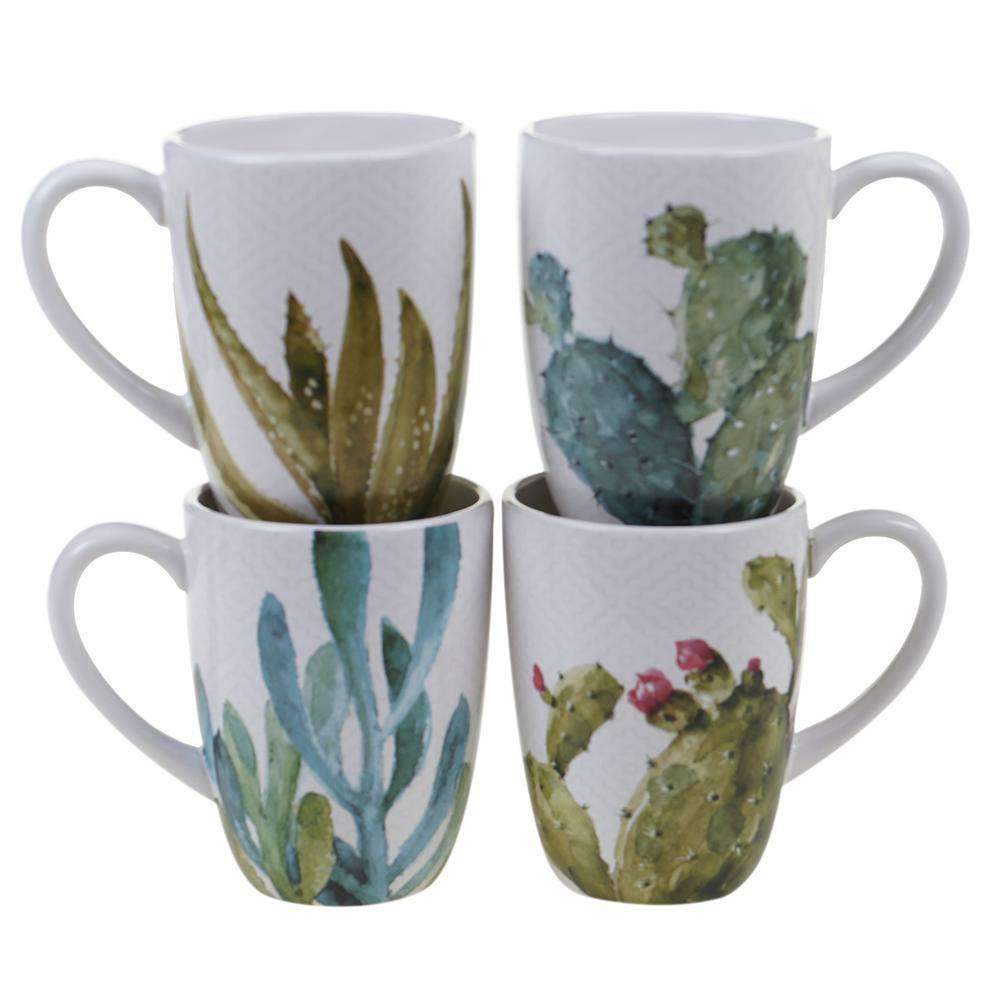 Cactus and succulent painted mug set of 4. Your Western Decor
