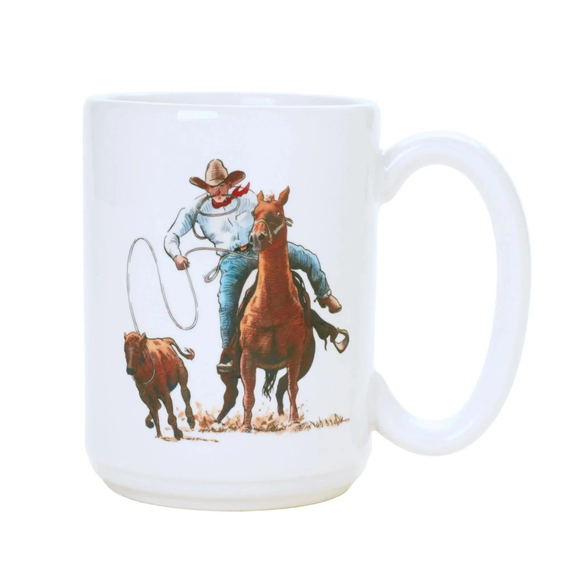 Calf Roping Art Coffee Mug made in the USA - Your Western Decor