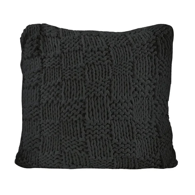 Black Chess Knit Euro Sham 27"x27" - Your Western Decor