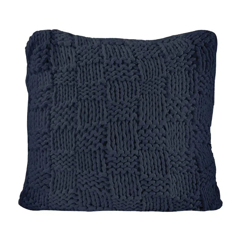 Navy Chess Knit Euro Sham 27"x27" - Your Western Decor