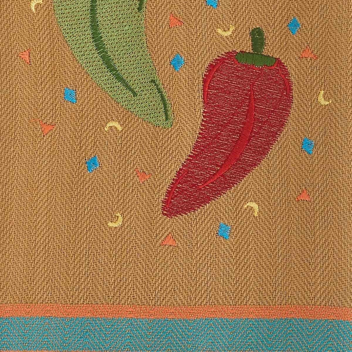 Embroidered Chili Pepper Kitchen Towels Detail - Your Western Decor
