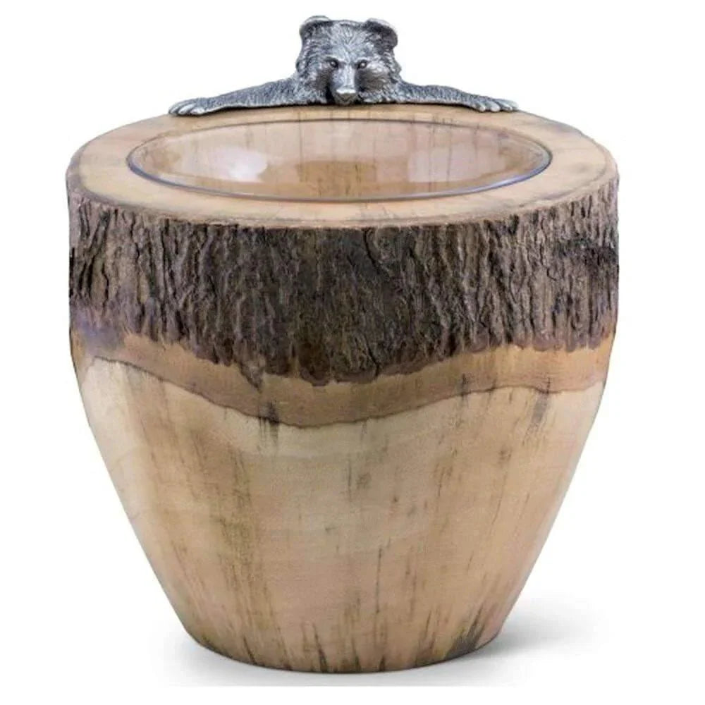 Chillin' Log Ice Bucket w/ Pewter Bear
